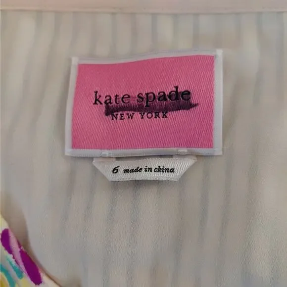 Kate Spade New York Dress Size 6 Cream Painted Petals Burnout Boho Cottagecore - Picture 6 of 10